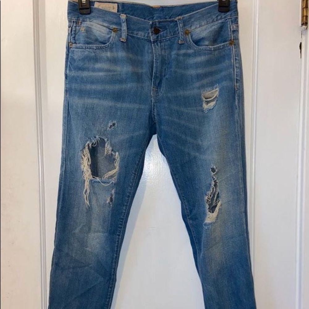 Ralph Lauren Ripped Astor Slim Boyfriend Jean